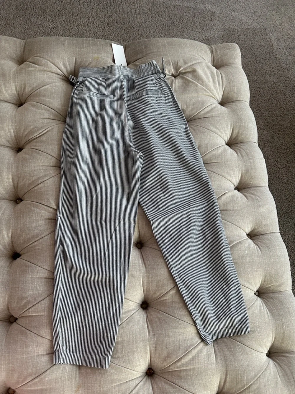 Joie Black and White Pinstripe Tapered Chinos